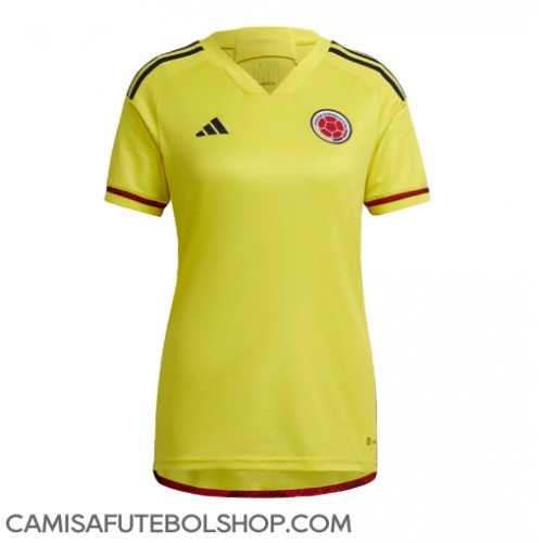 Camisa de time de futebol Colômbia Replicas 1º Equipamento Feminina 2022 Manga Curta